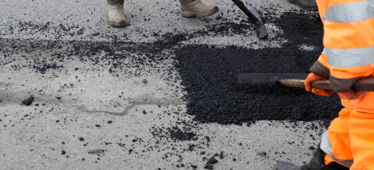 Street,Resurfacing.,Fresh,Asphalt,Construction.,Bad,Road